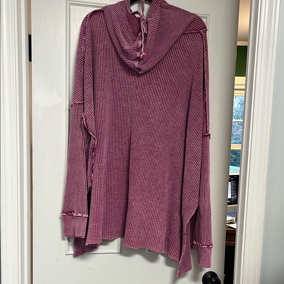 FP Movement by Free People Pink hoodie  Oversized waffle - Picture 4 of 4